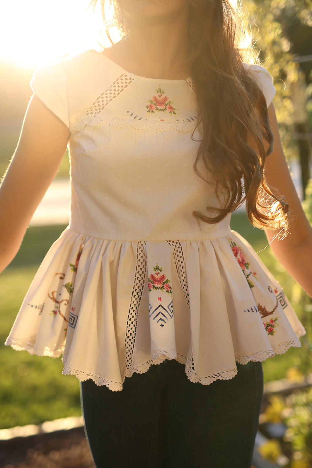 Sewing with vintage linens + NEW Heidi pattern