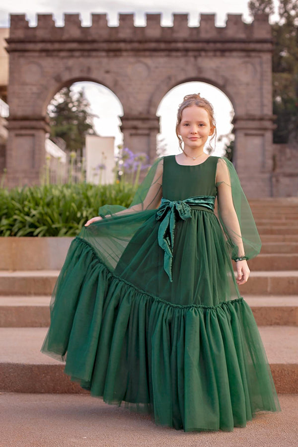 Rose Embroidery Kids Ball Gown Online | Kids Party Wear Dresses Online in  India – www.liandli.in