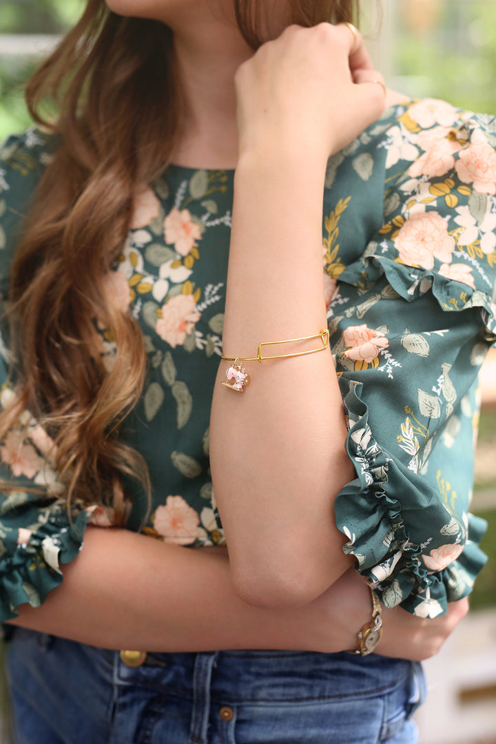 Sewing Machine Charm Bangle Bracelet