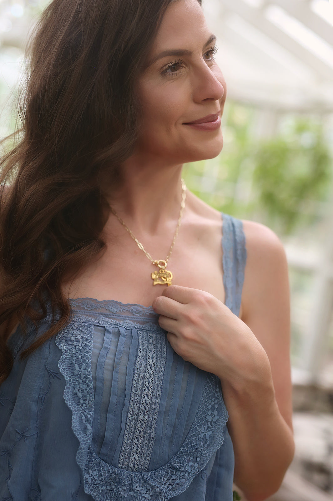 Vintage Sewing Charm Paperclip Chain Necklace