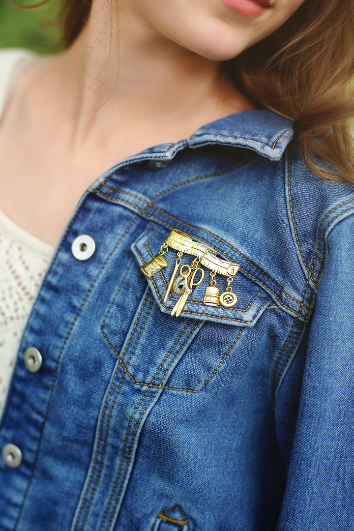 Sewing Charm Brooch
