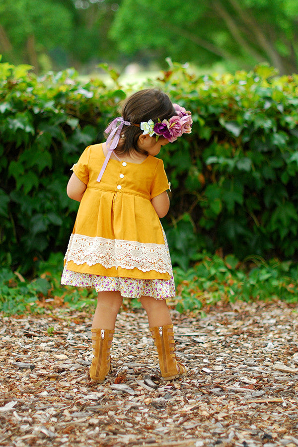 Pantaloons Baby Girls Printed Ruffled Yellow Dress - Selling Fast at  Pantaloons.com