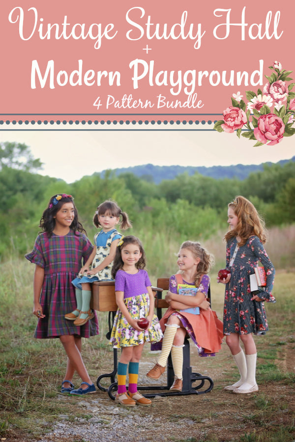 Vintage Study Hall + Modern Playground Girls Bundle of 4