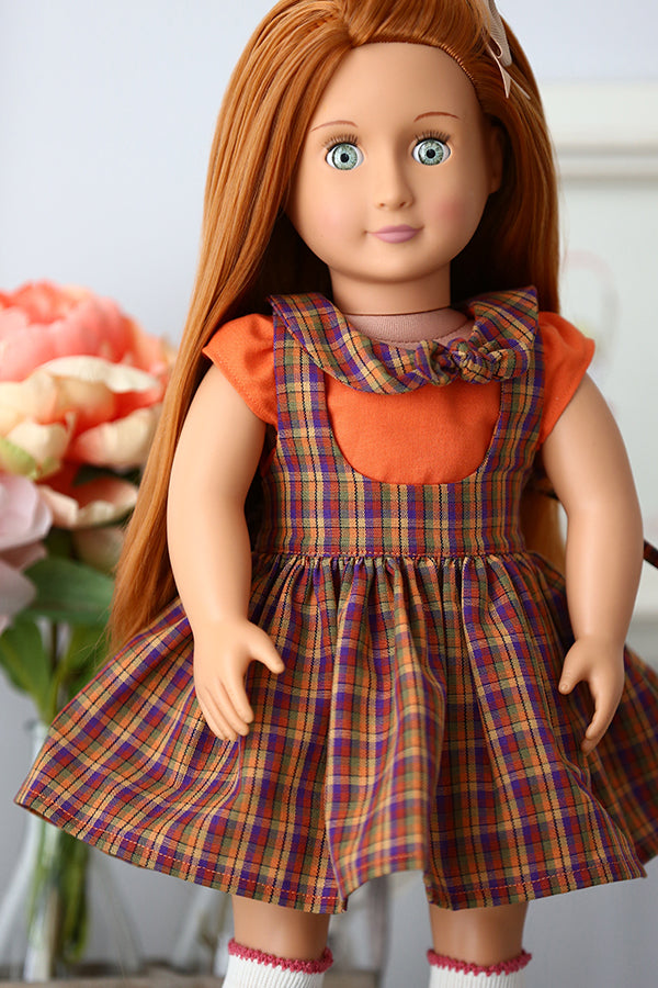 Autumn Doll Pinafore