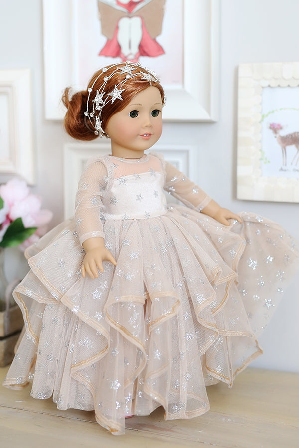 doll dress 10" Pastel Baby With princess seams Babydoll Dress | Doll Collar