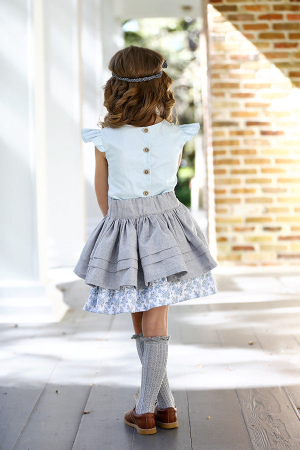 Willow Crêpe Tiered Skirt | Garnet Hill
