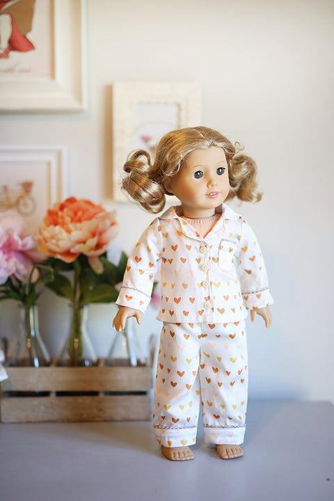 Emily Rose 18-inch Doll Clothes Pajamas PJs Sleep Set, with Teddy Bear - 7  PC Value Bundle | Compatible with 18 inch American Girl Dolls