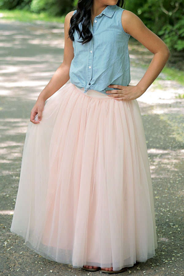 スカート LE TWINS 'Tullela' skirt Lauren Elaine Detachable 3/4 Tulle Overskirt with Train
