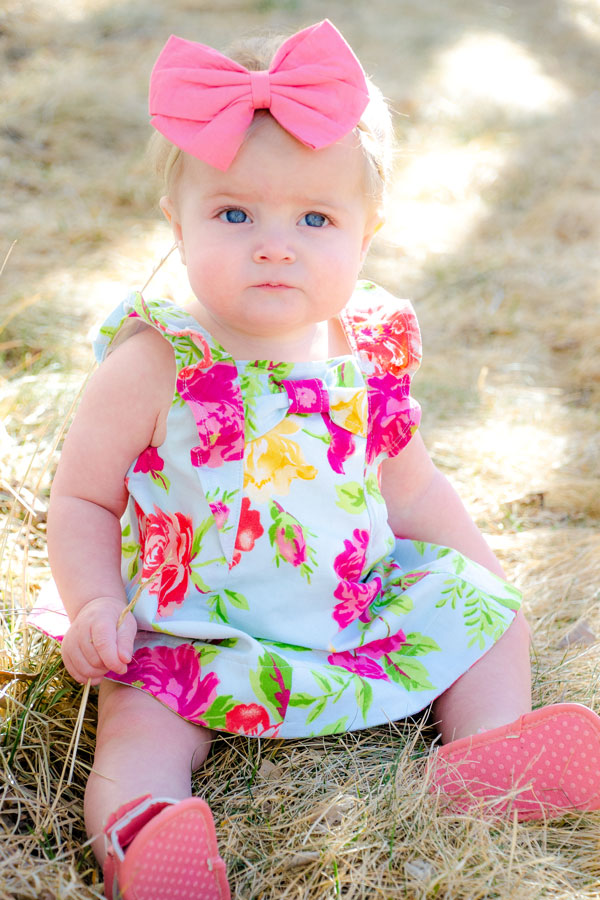 cute baby with pink dress