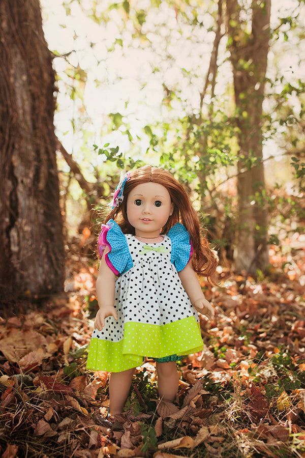 Clara Doll Top, Shorts & Dress