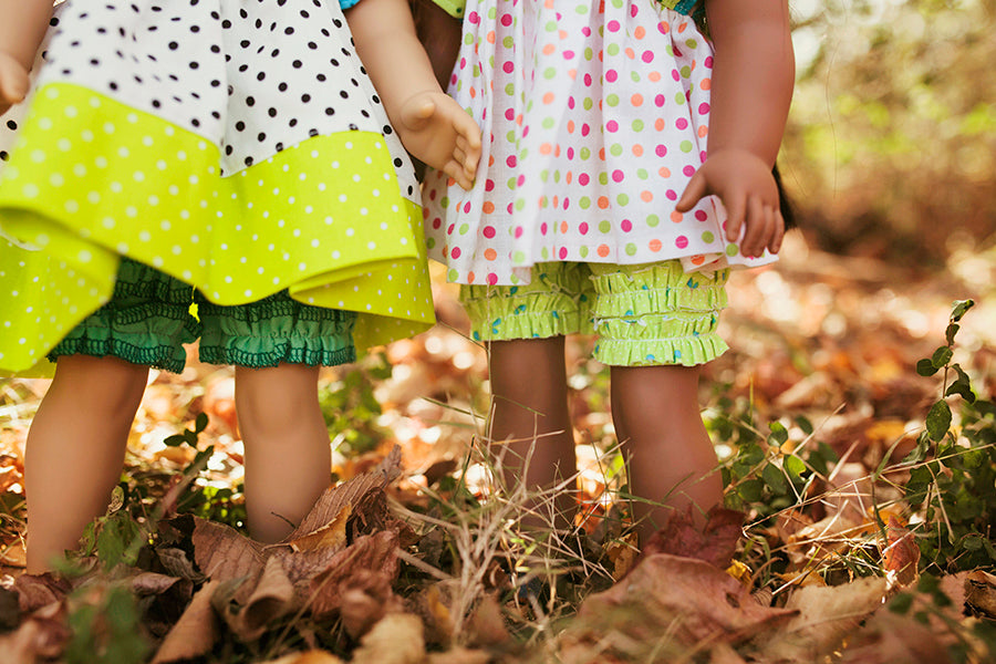 Clara Doll Top, Shorts & Dress